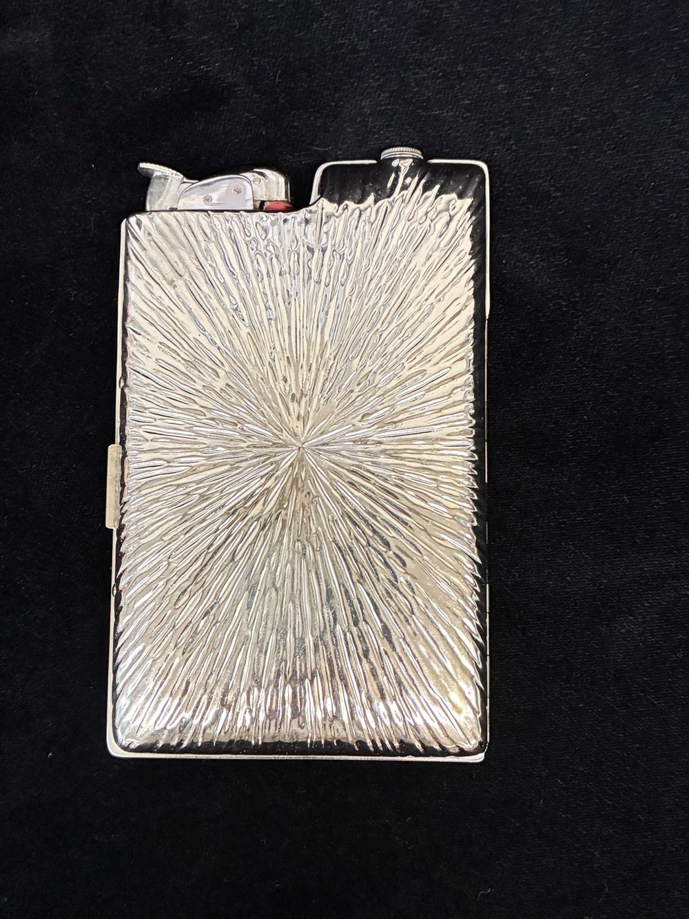 Vintage Evans Starburst Textured Cigarette Case & Lighter 1948-52